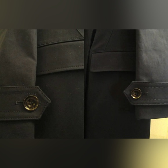 HOT Burberry Brit Navy Blue Showerproof Stretch Cotton Chesterfield Coat $1,600! - Picture 6 of 12